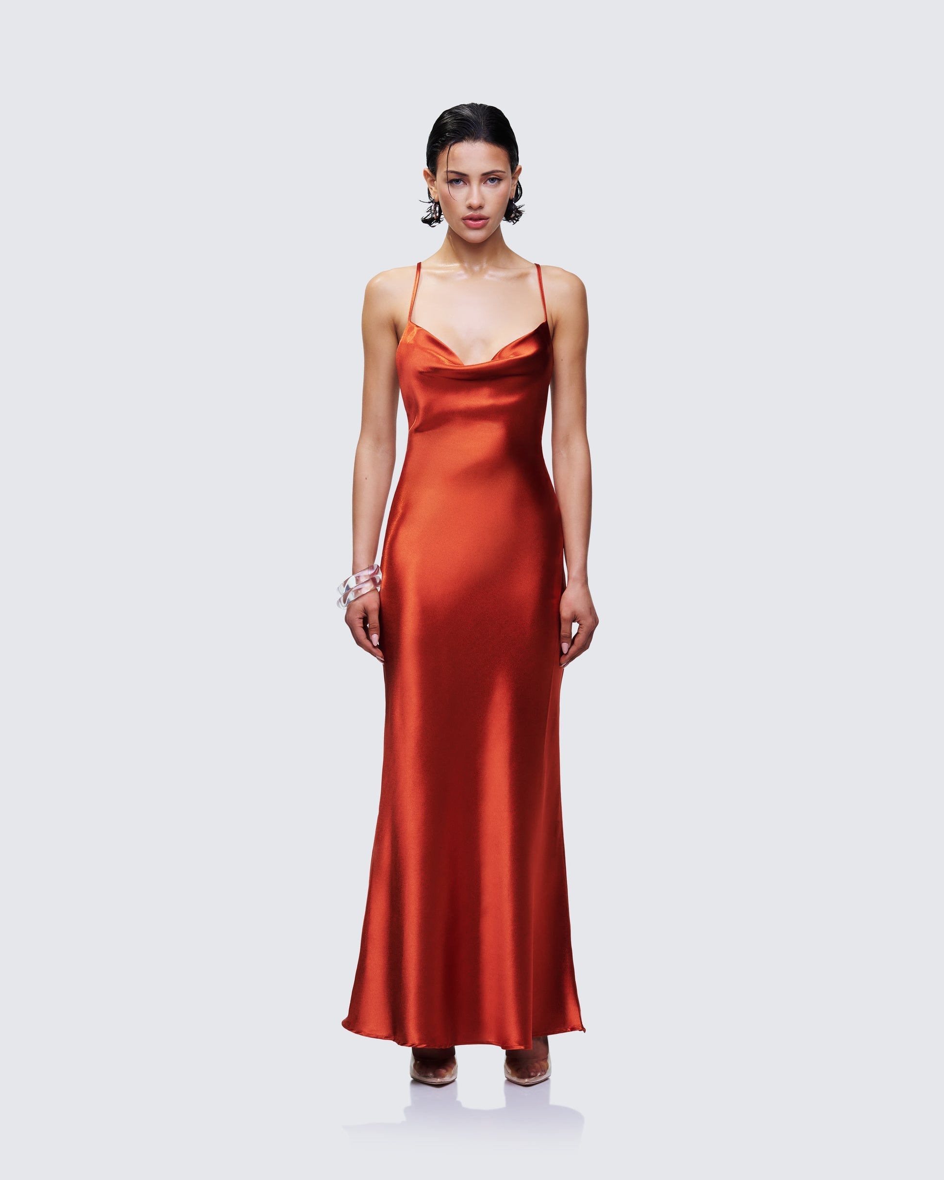 Finesse Elspeth Satin Bias Slip Maxi Dress 1