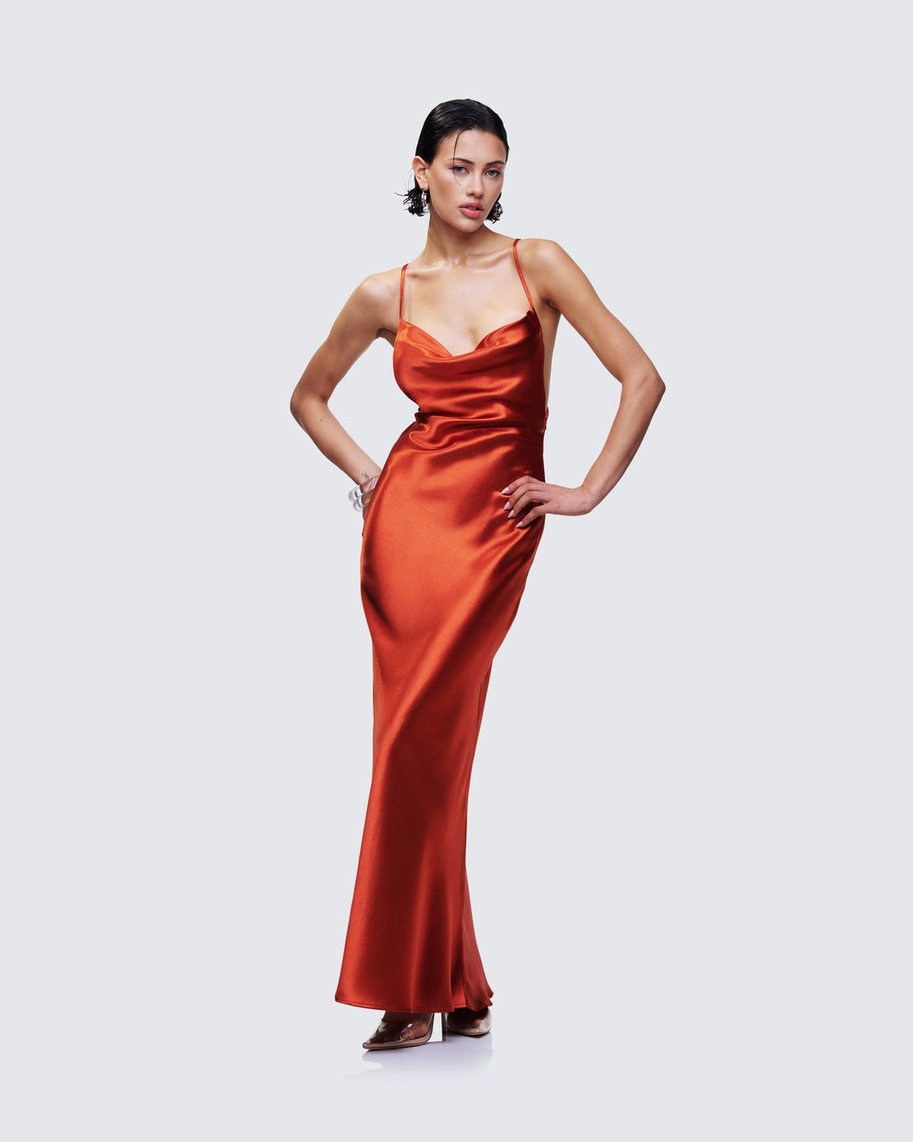 Elspeth Satin Bias Slip Maxi Dress 1
