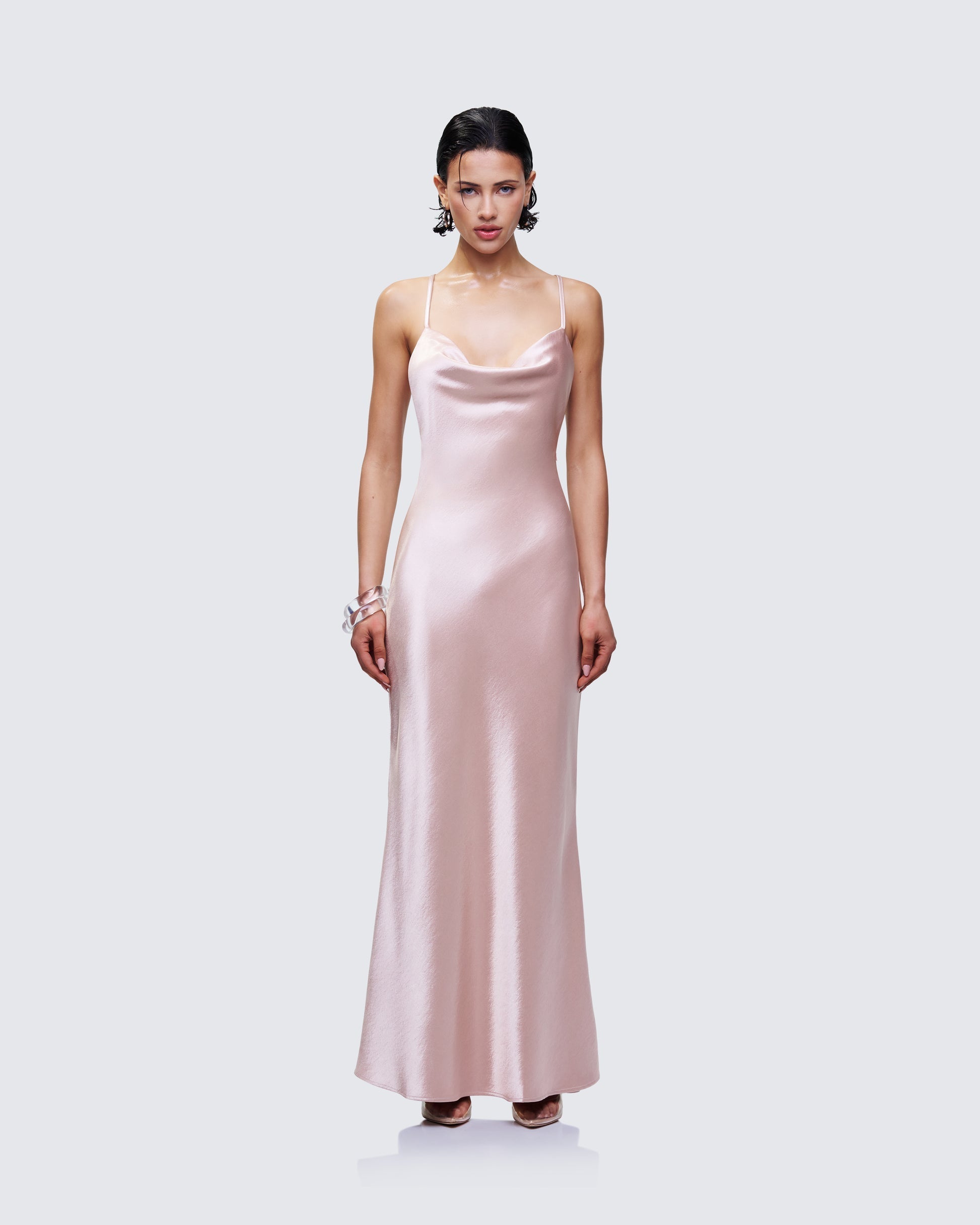 Elspeth Satin Bias Slip Maxi Dress 1