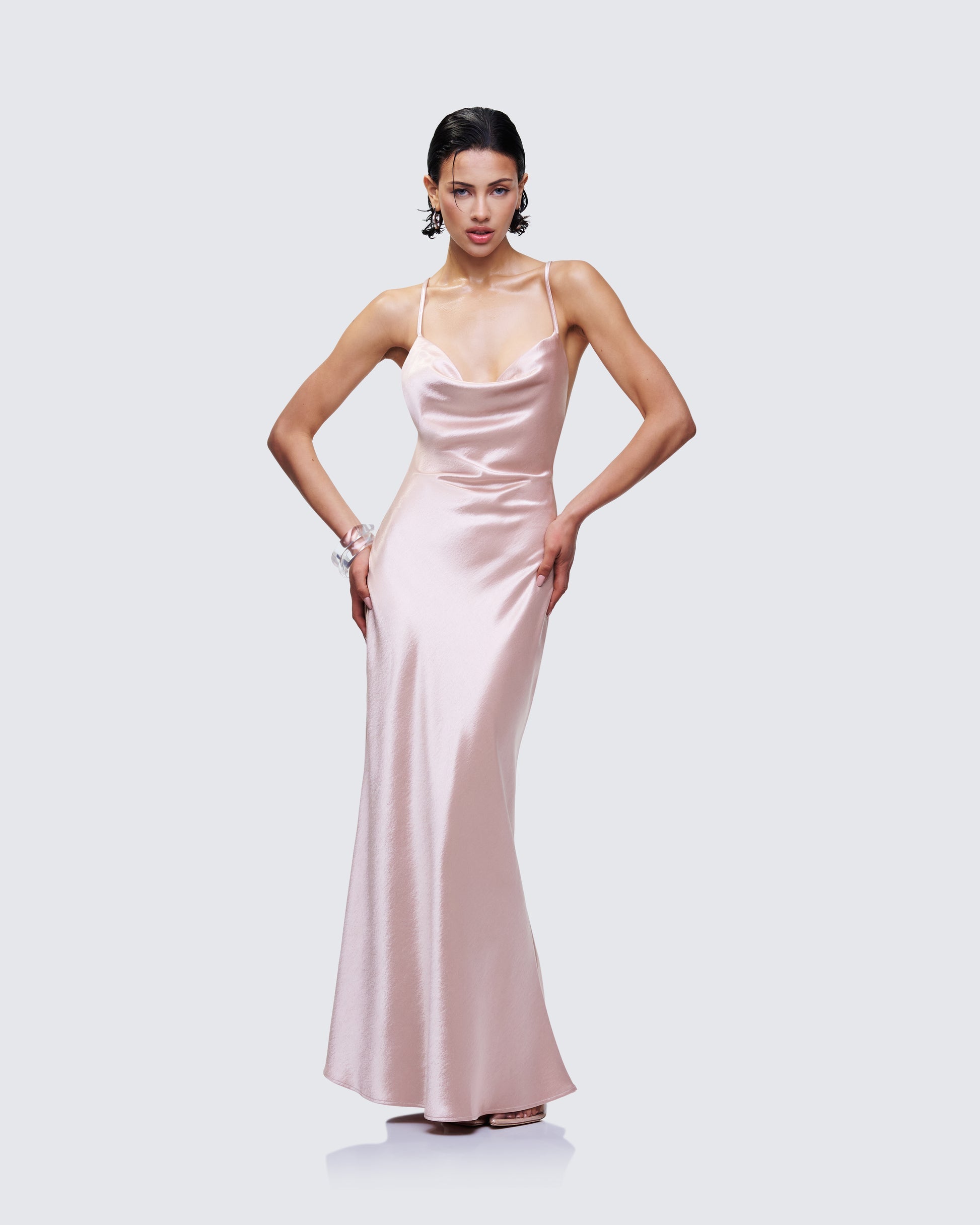 Elspeth Satin Bias Slip Maxi Dress 1