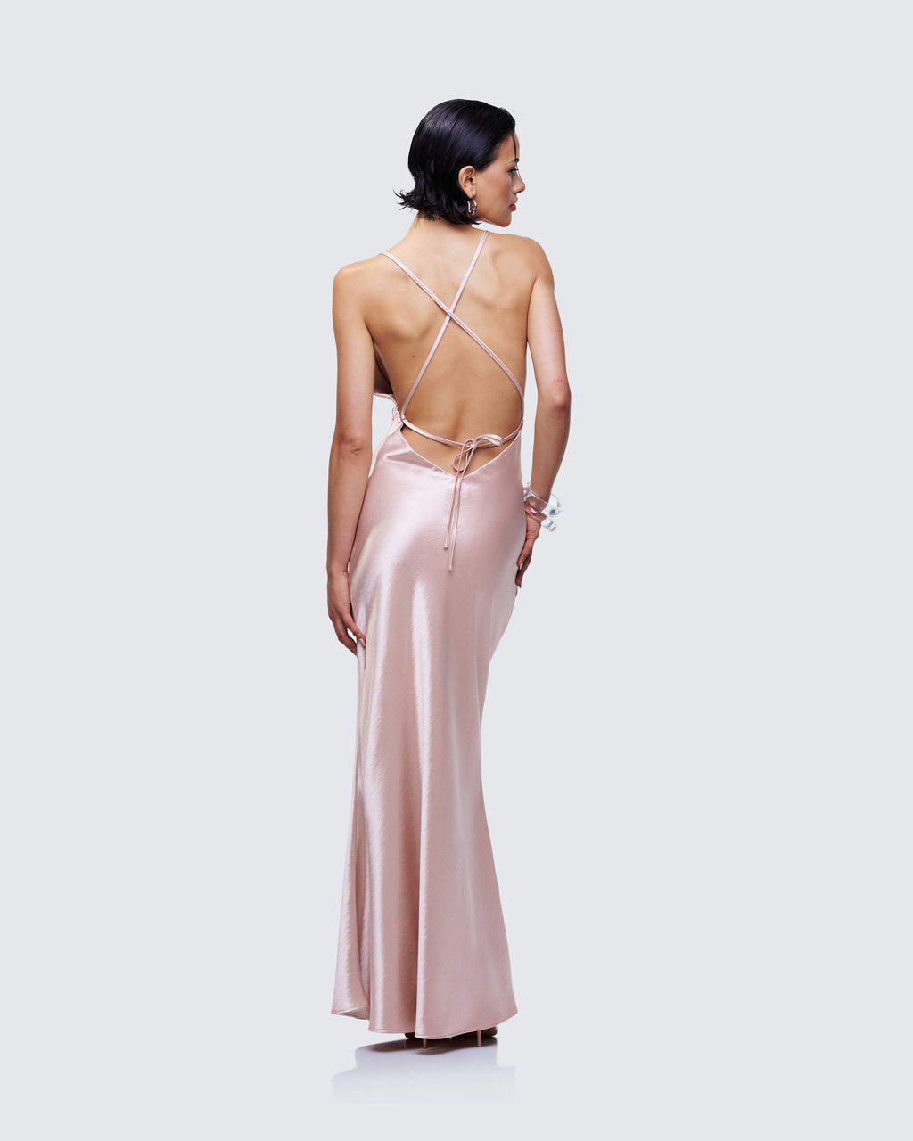 Finesse Elspeth Satin Bias Slip Maxi Dress 1