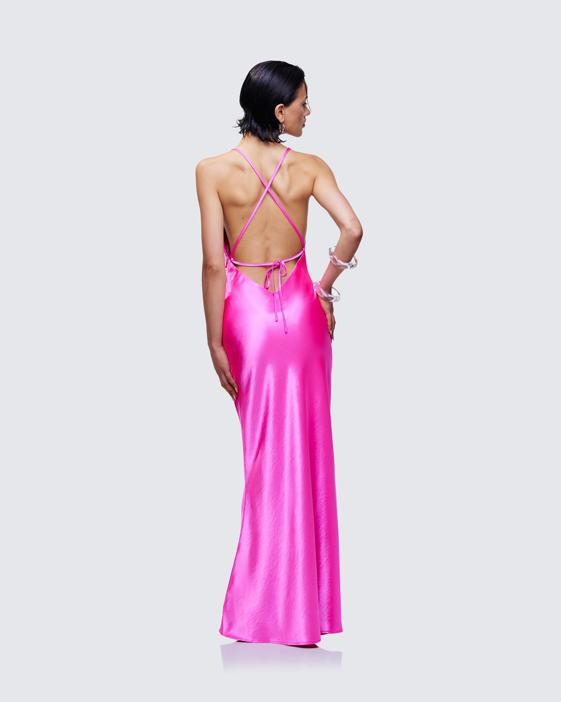 Finesse Elspeth Satin Bias Slip Maxi Dress 2