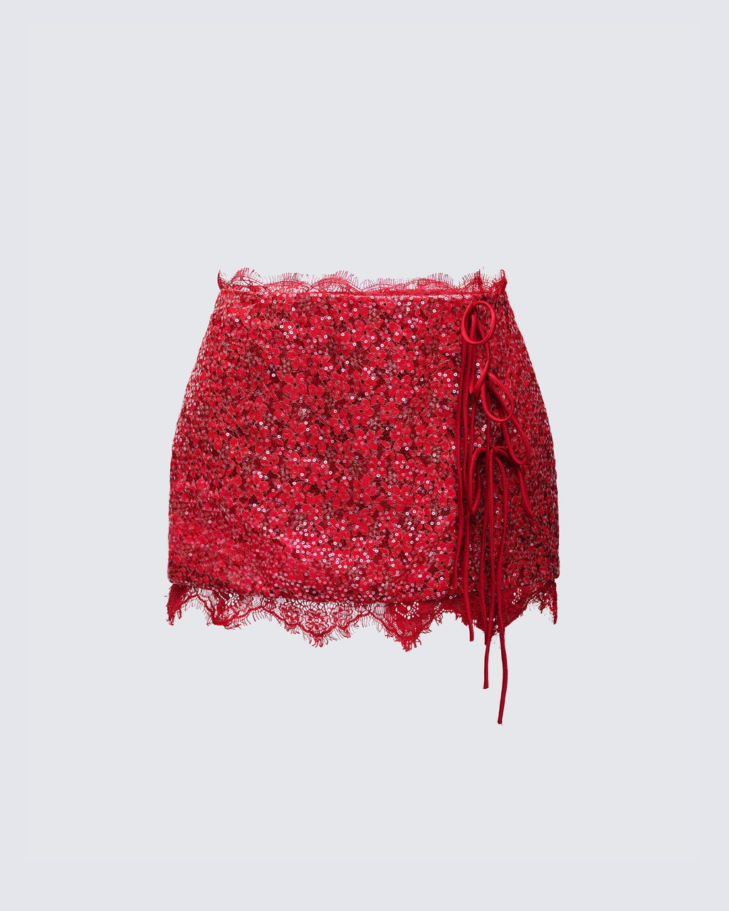 Finesse Lucille Sequin Tie Mini Skirt
