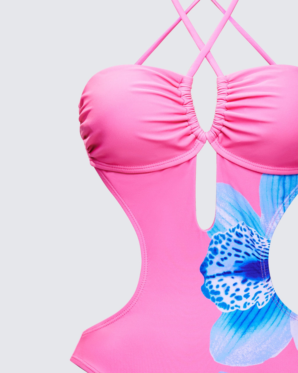Finesse Murina Pink Flower Cutout Swimsuit