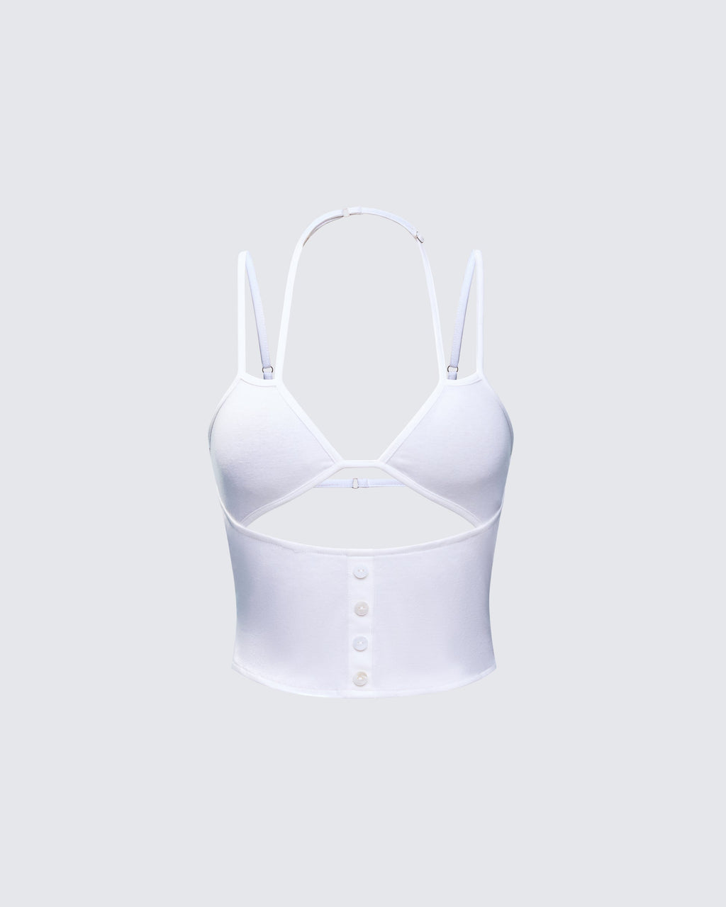 Finesse Romina White Button Though Cami Top