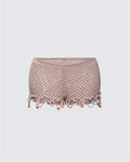 Finesse Rosia Stone Crochet Sequin Micro Shorts