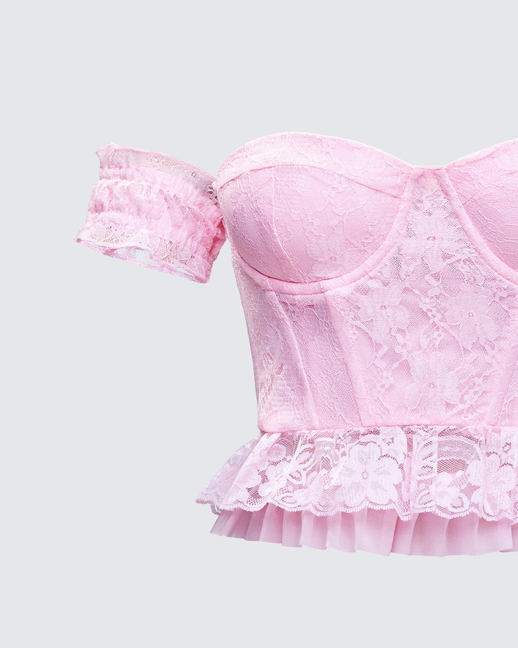 Finesse Senara Pink Corset Ruffle Top