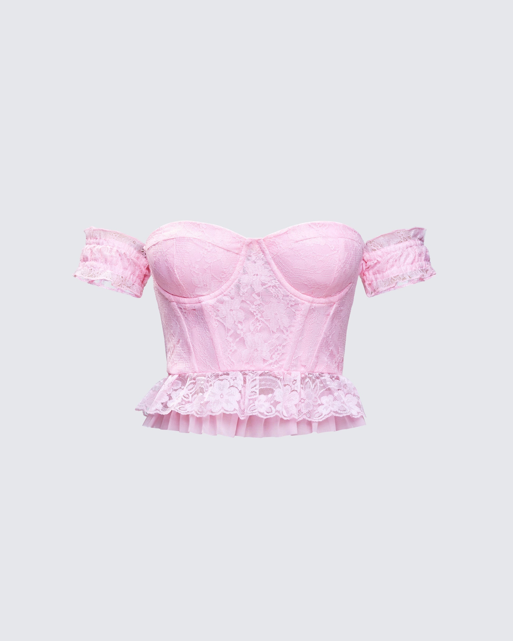 Finesse Senara Pink Corset Ruffle Top