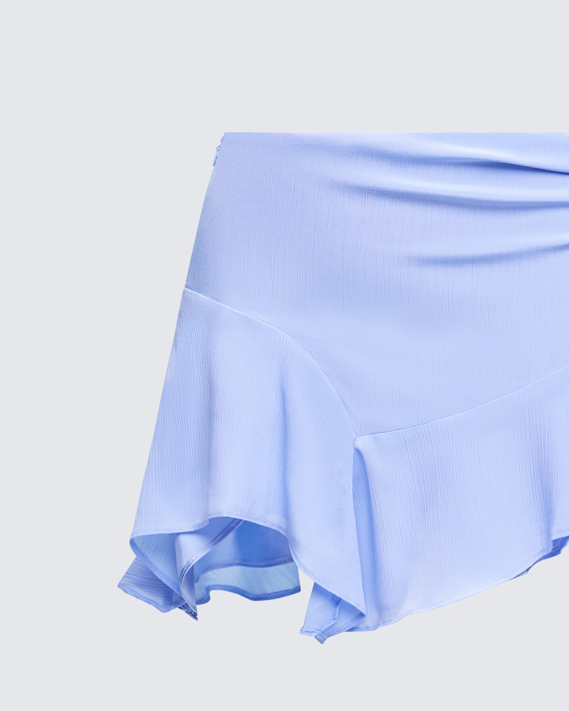 Finesse Sylvie Blue Tie Asymmetric Mini Skirt