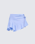 Finesse Sylvie Blue Tie Asymmetric Mini Skirt