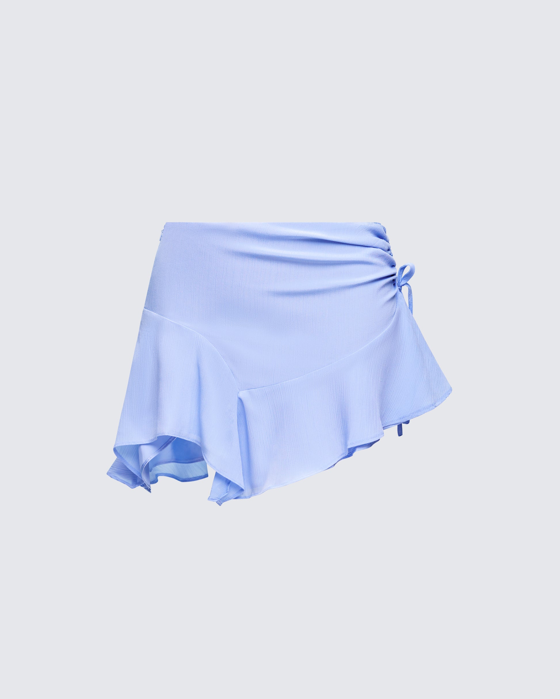 Finesse Sylvie Blue Tie Asymmetric Mini Skirt