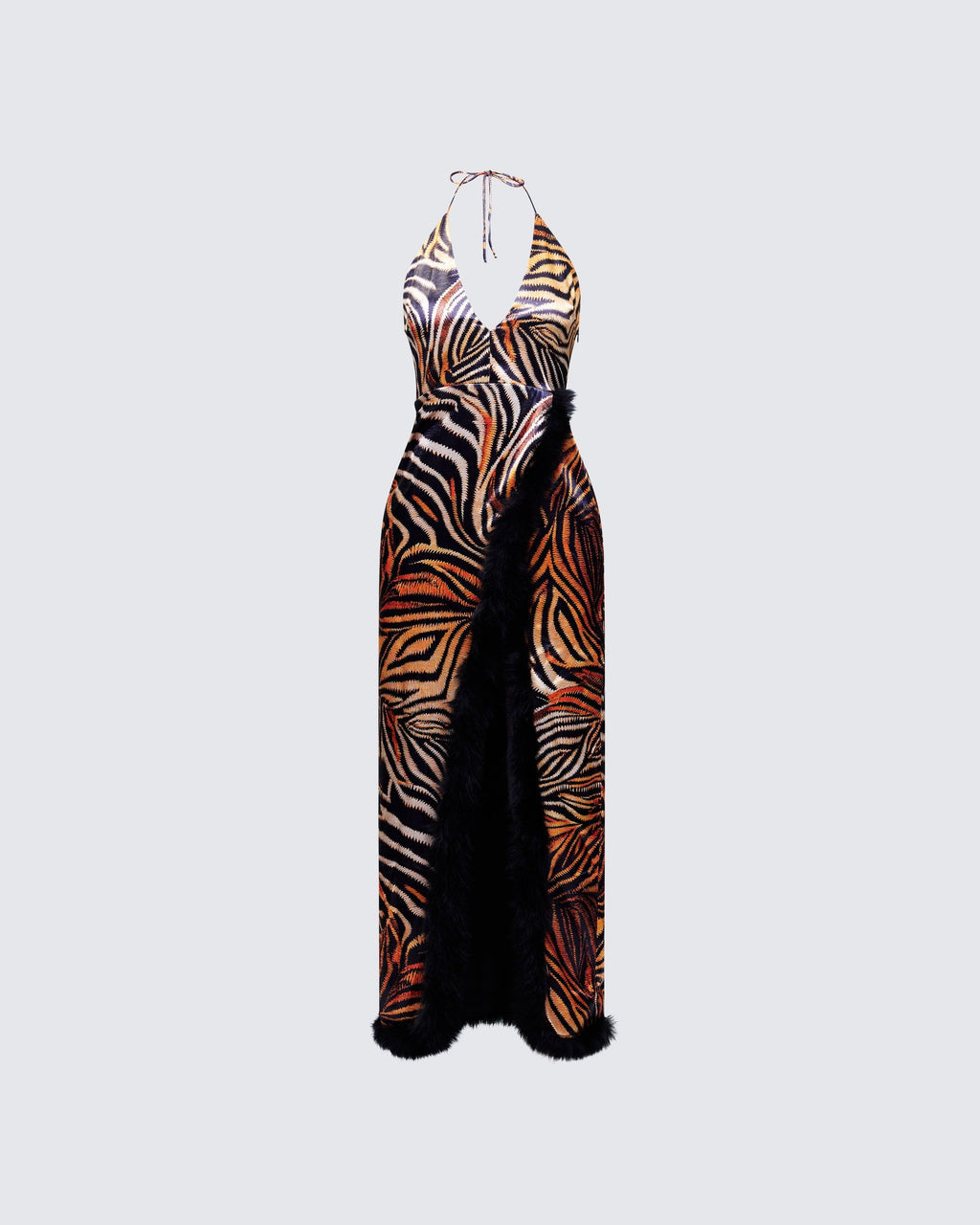 Finesse Ursula Orange Printed Wrap Maxi Dress