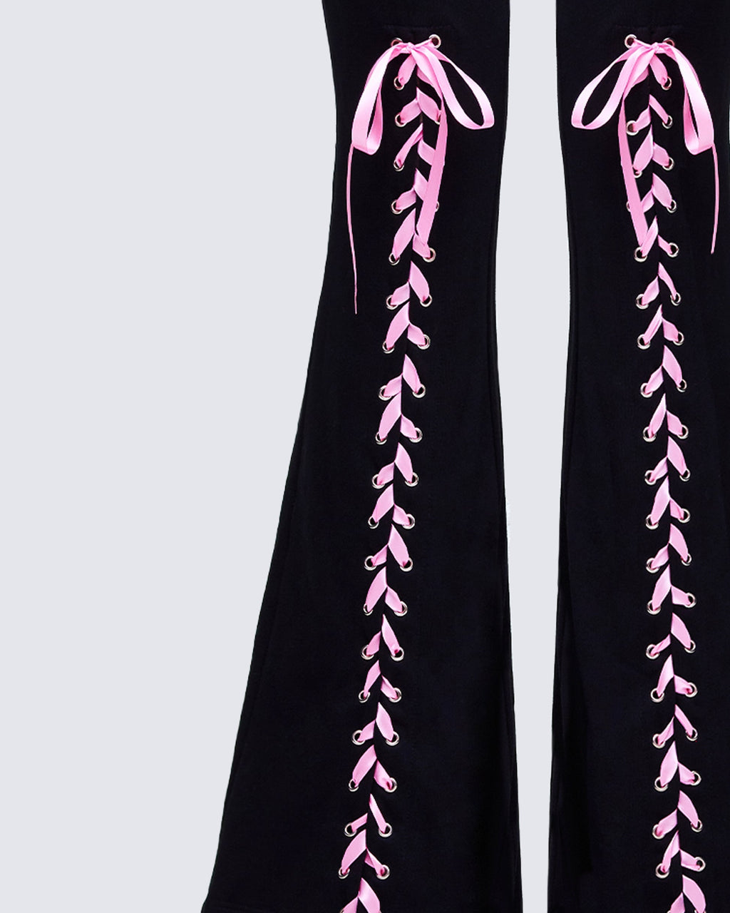 Finesse Vashti Black Ribbon Laced Sweatpants