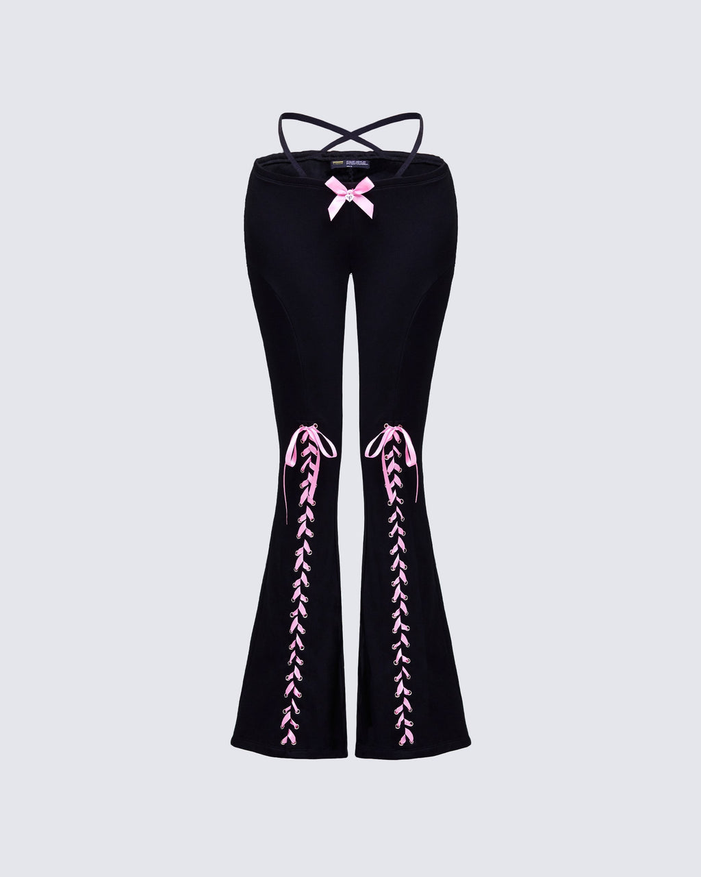 Finesse Vashti Black Ribbon Laced Sweatpants