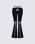 Finesse Vashti Black Ribbon Laced Sweatpants