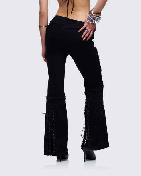 Finesse Genoveva Denim Lace Up Jeans