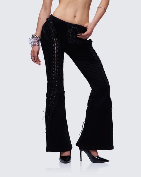 Finesse Genoveva Denim Lace Up Jeans