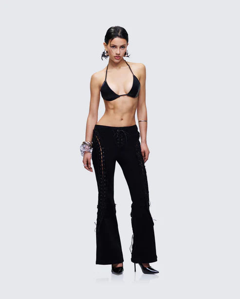 Finesse Genoveva Denim Lace Up Jeans