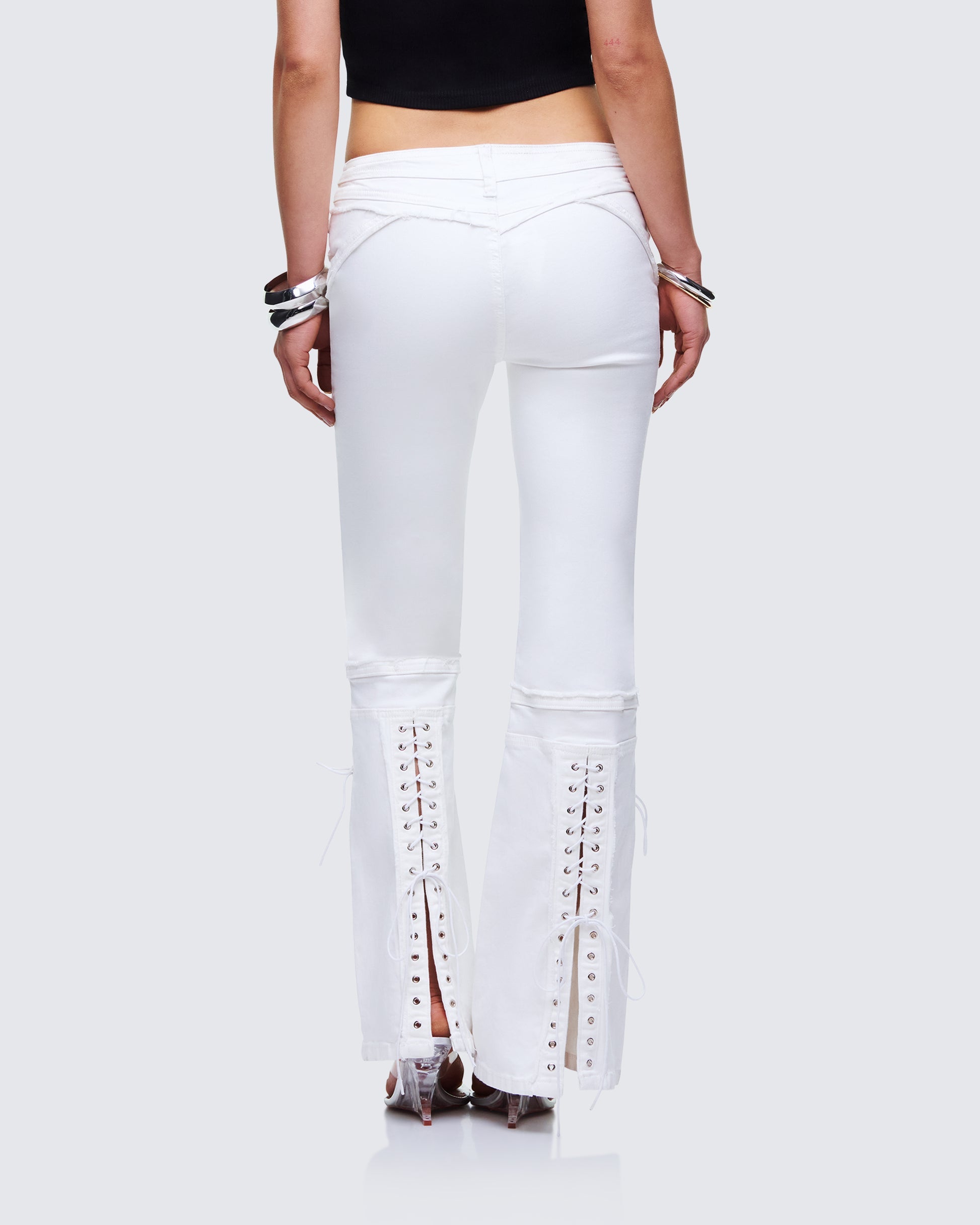 Finesse Genoveva Denim Lace Up Jeans