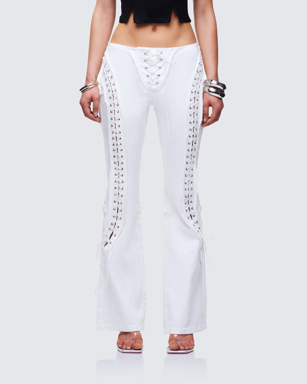 Finesse Genoveva Denim Lace Up Jeans