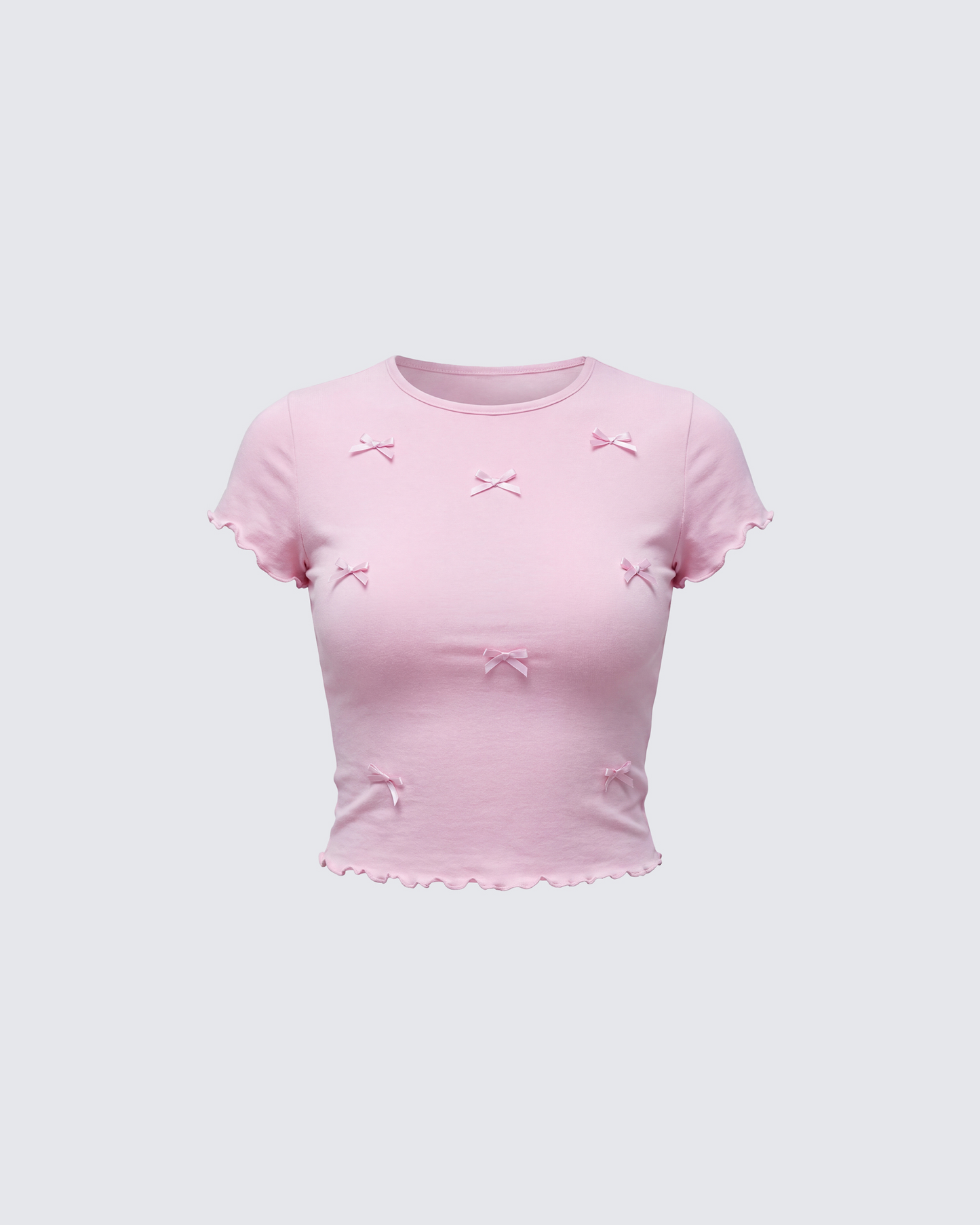 Finesse Hila Pink Bow Trimmed Tee