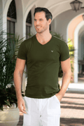 Cotton Natural Men's Sky T-Shirt Army Green