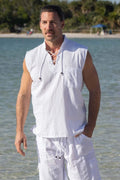 Cotton Natural Men's Mykonos Sleeveless Shirt