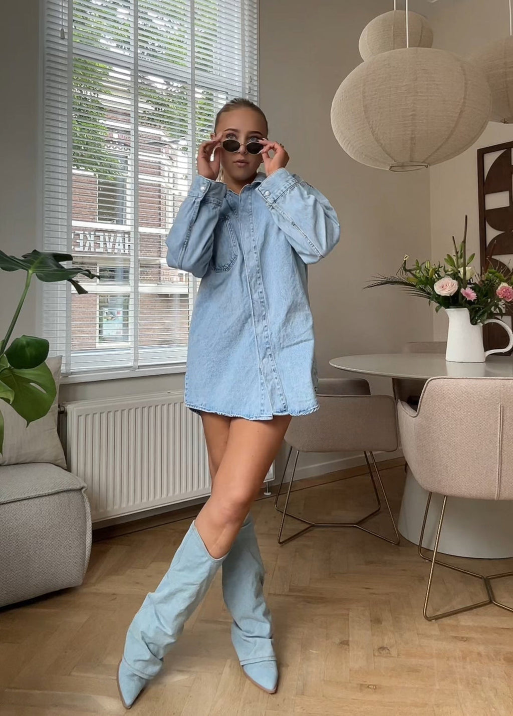Harper & Lane Camila - Denim Knee-High Boots