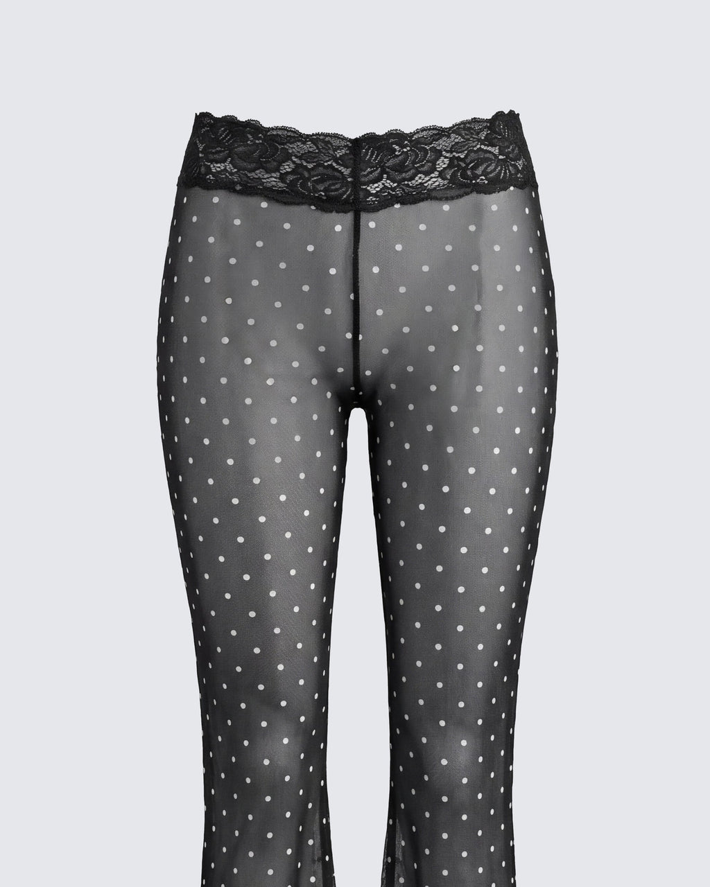 Finesse Inaya Multi Mesh Polka Lace Edge Leggings