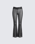 Finesse Inaya Multi Mesh Polka Lace Edge Leggings