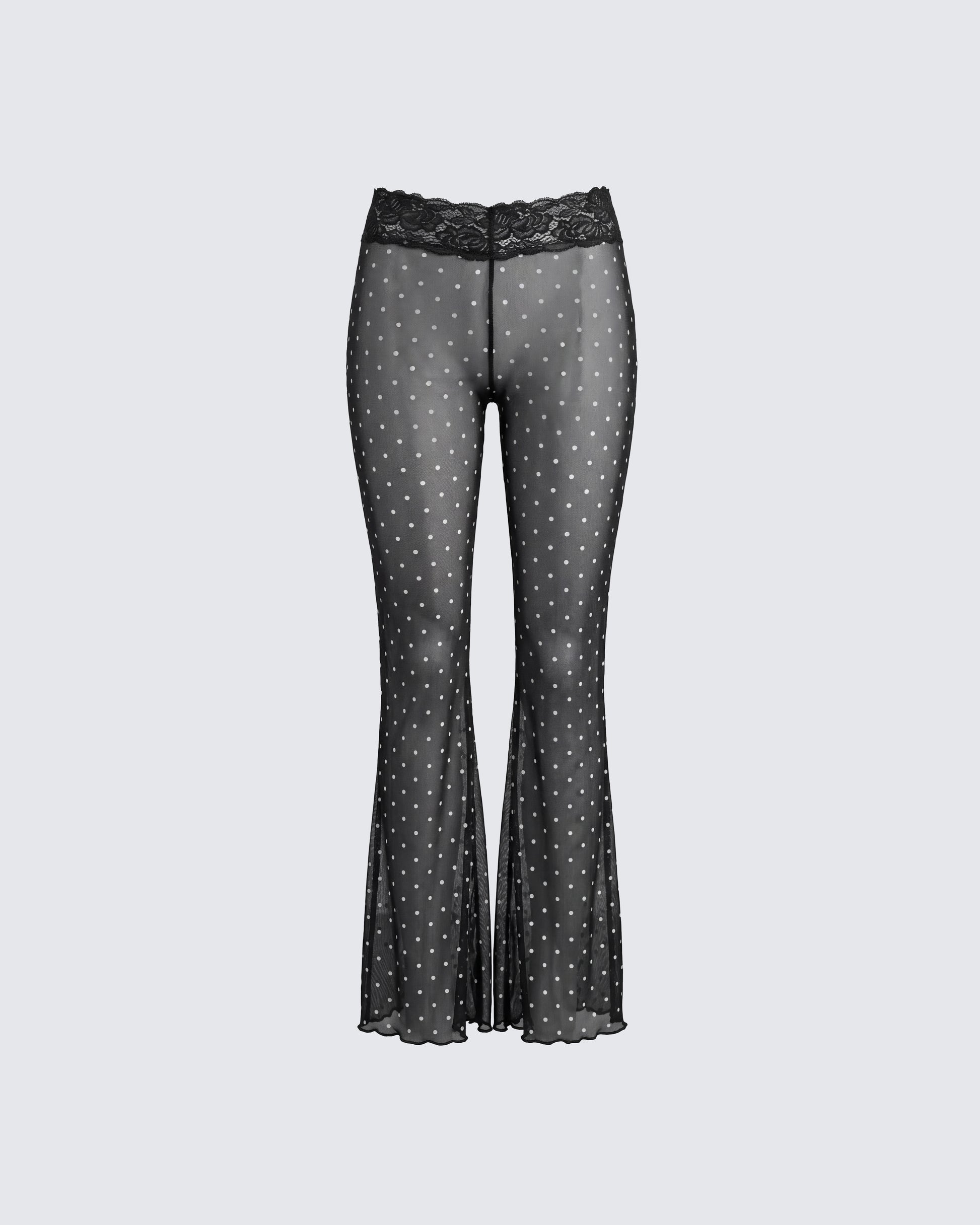 Finesse Inaya Multi Mesh Polka Lace Edge Leggings