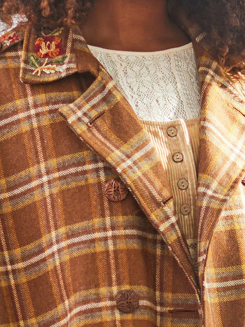 April Cornell Dickens Plaid Cape