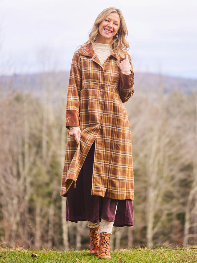 April Cornell Dickens Plaid Coat
