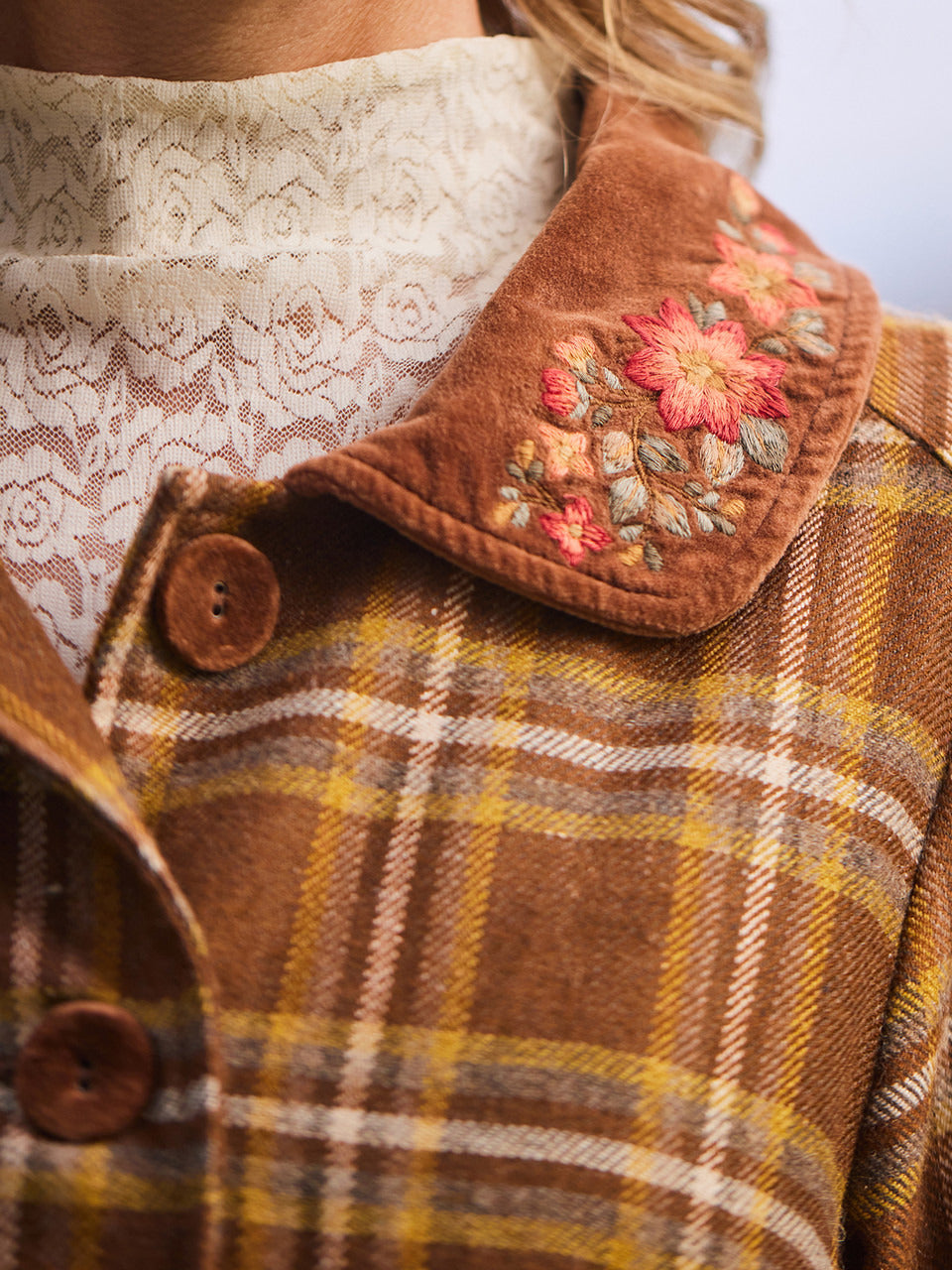 April Cornell Dickens Plaid Coat