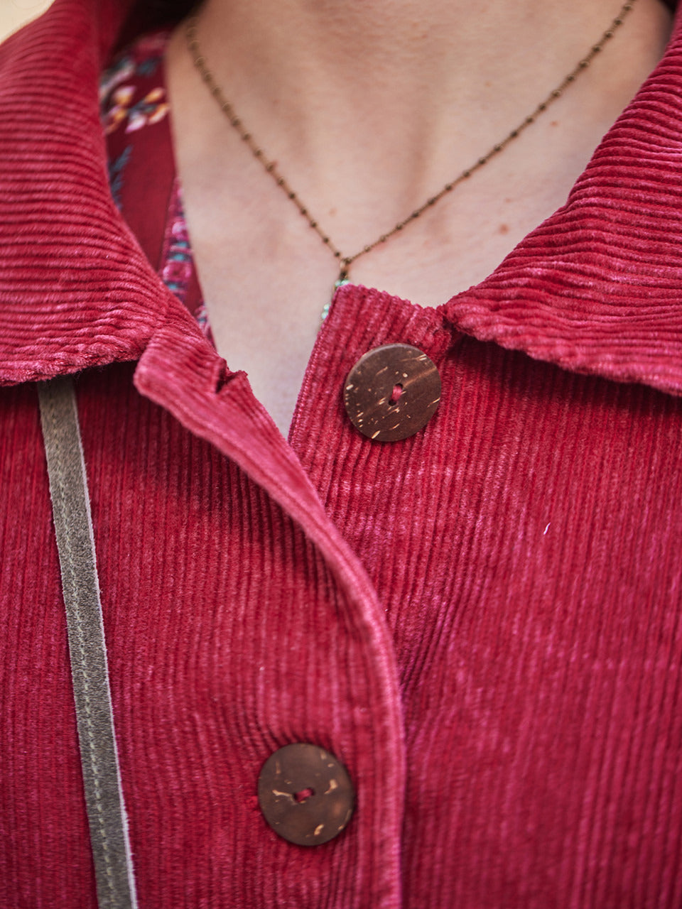 April Cornell Farmer's Market Corduroy Jacket - Sunwashed Red