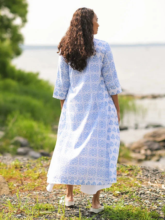 April Cornell Darjeeling Wrap Jacket - White Indigo