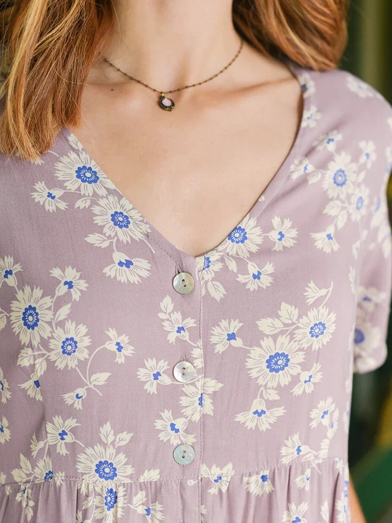 April Cornell Dawn Flower Jumpsuit - Amethyst