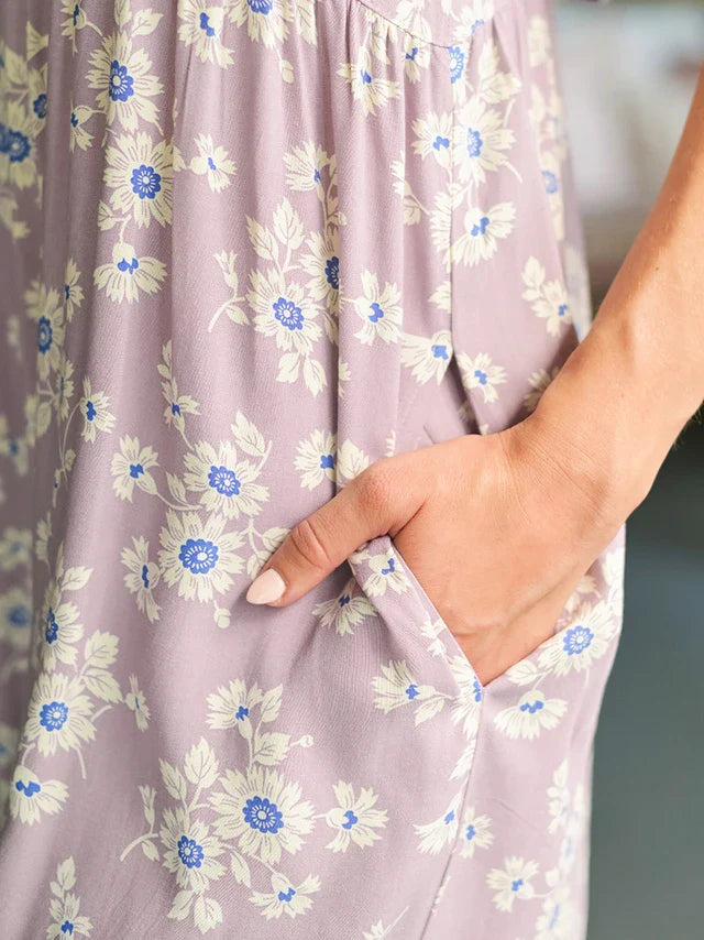 April Cornell Dawn Flower Jumpsuit - Amethyst