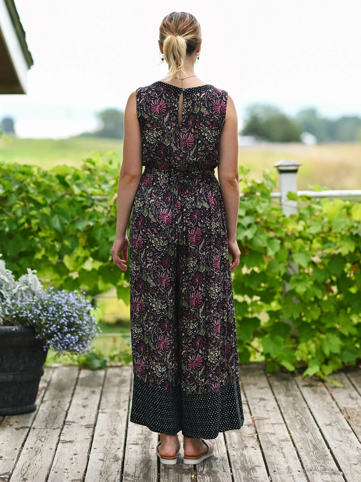 April Cornell Butterfly Vine Jumpsuit - Black