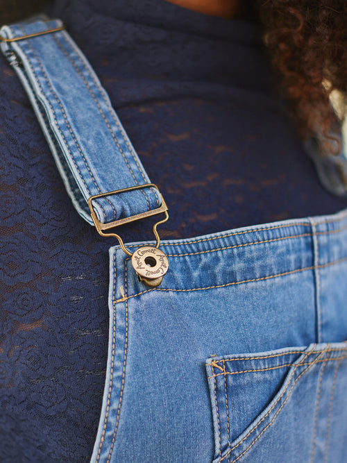 April Cornell Cowgirl Fleece Lined Denim Overall - Denim Navy