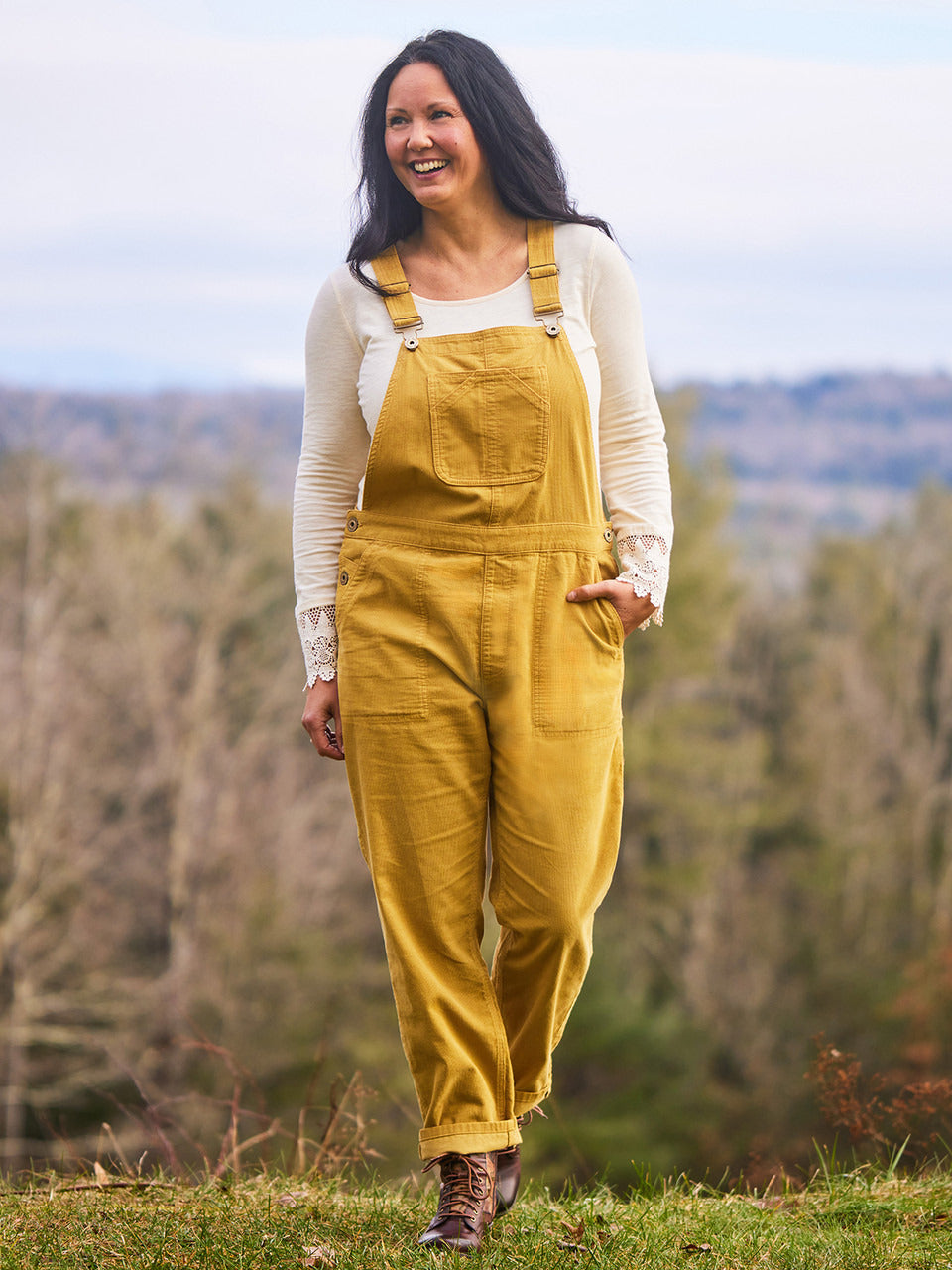 April Cornell Cowgirl Corduroy Overall - Gold