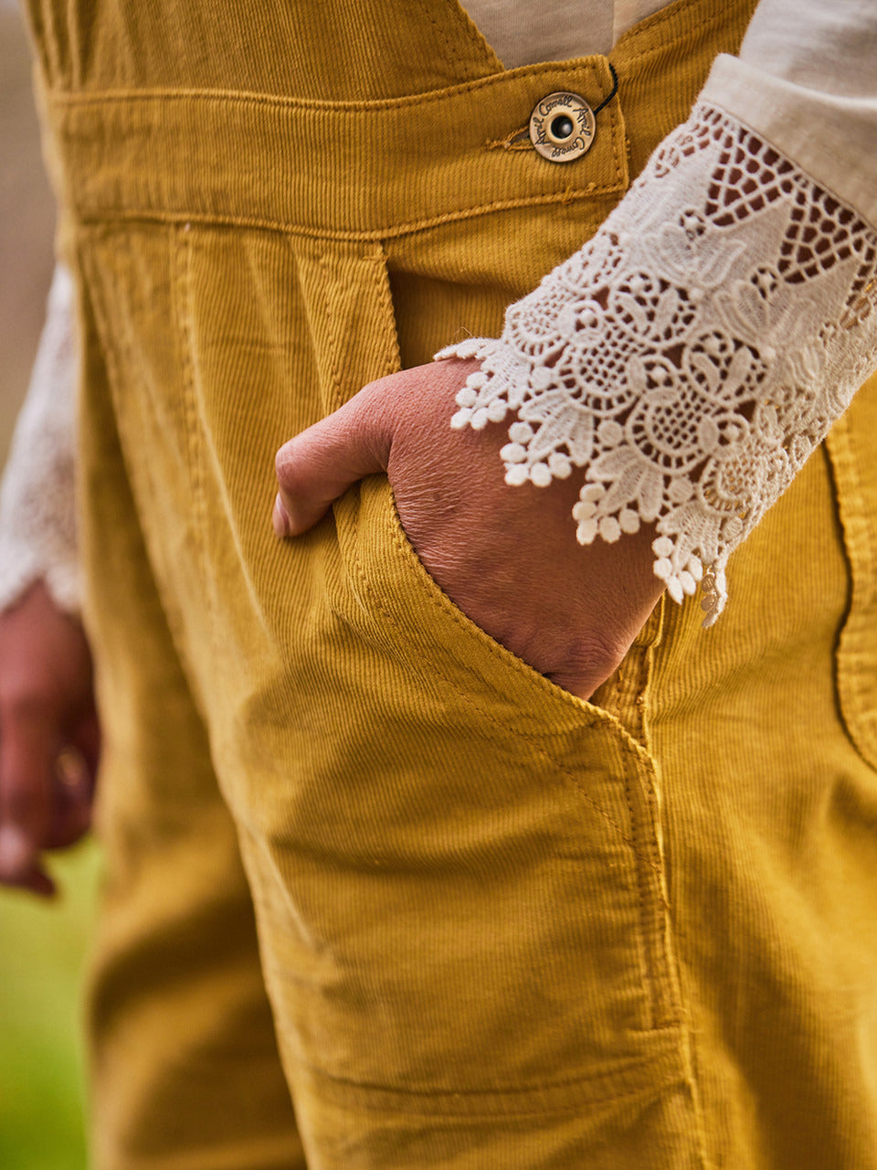 April Cornell Cowgirl Corduroy Overall - Gold