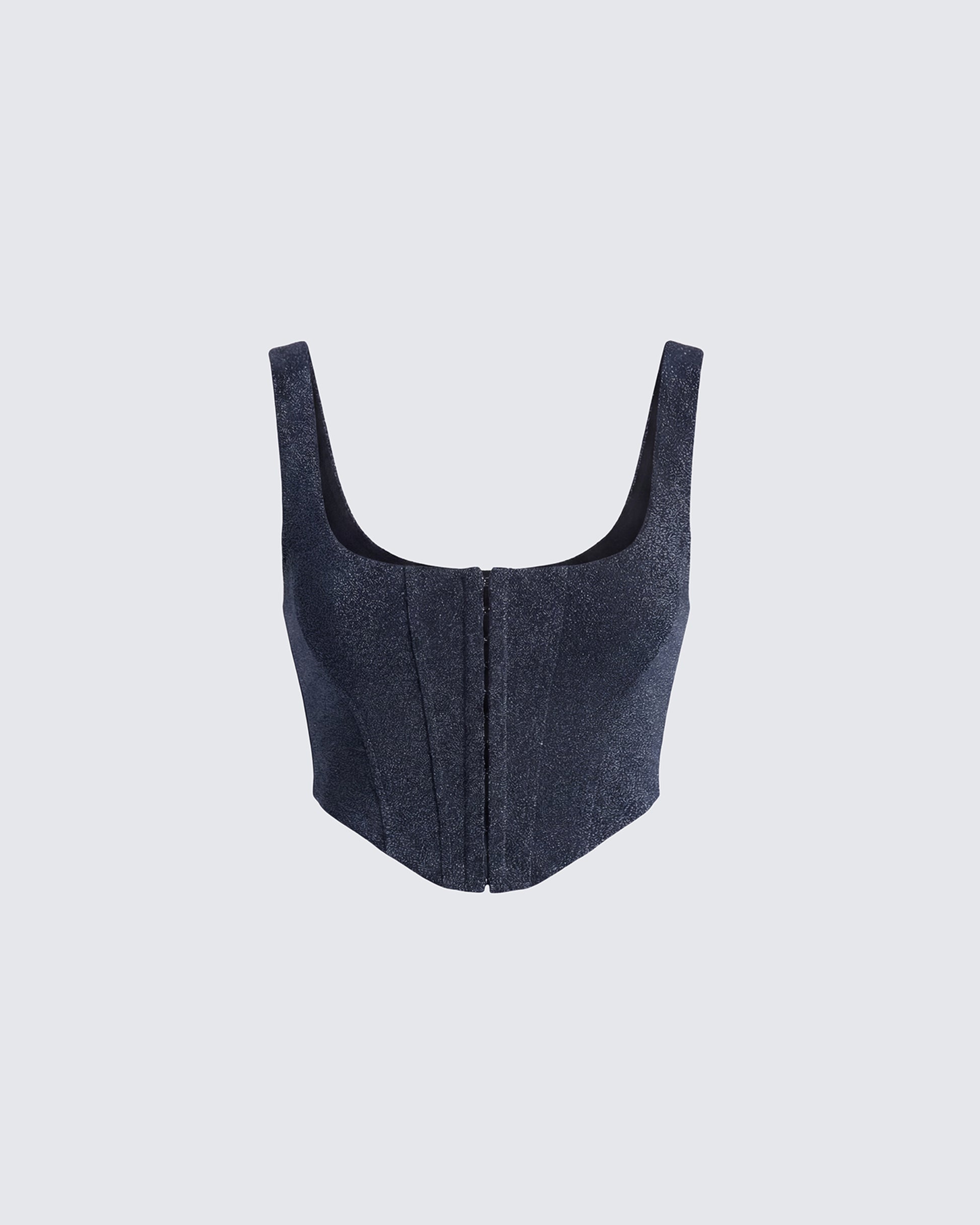 Finesse Jarvis Black Metallic Hook & Eye Corset