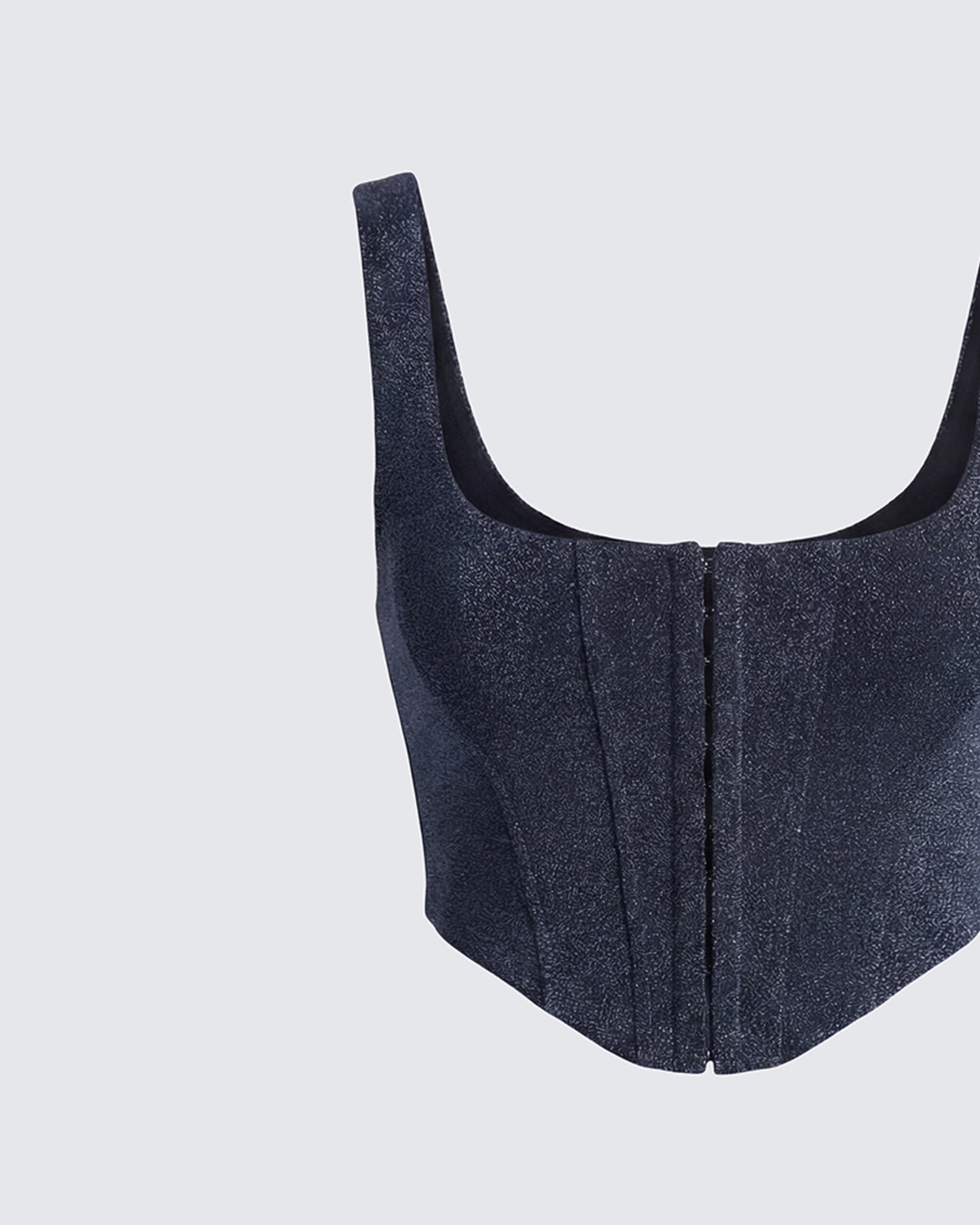 Finesse Jarvis Black Metallic Hook & Eye Corset