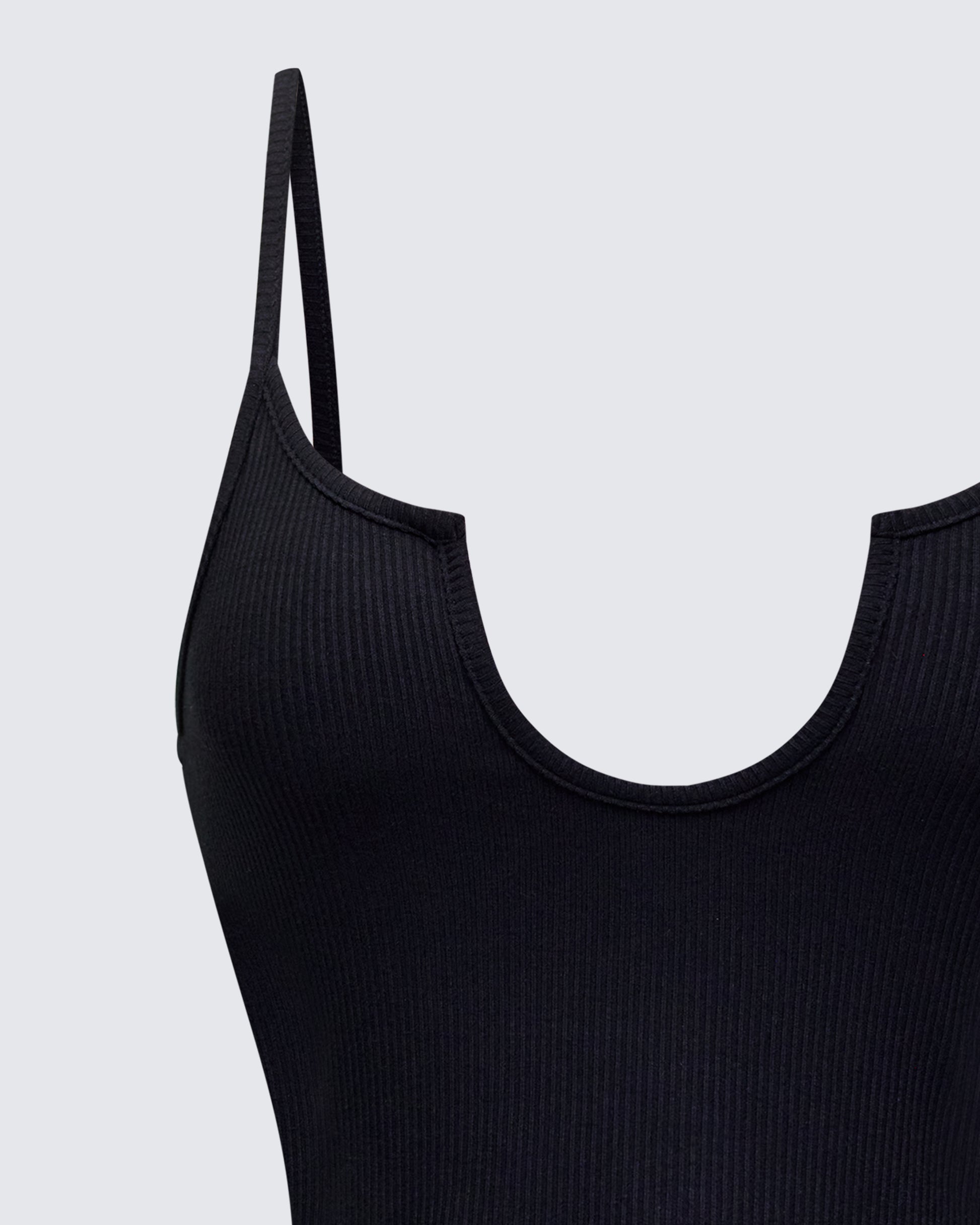 Finesse Keykie Rib U Neck Crop Cami Top