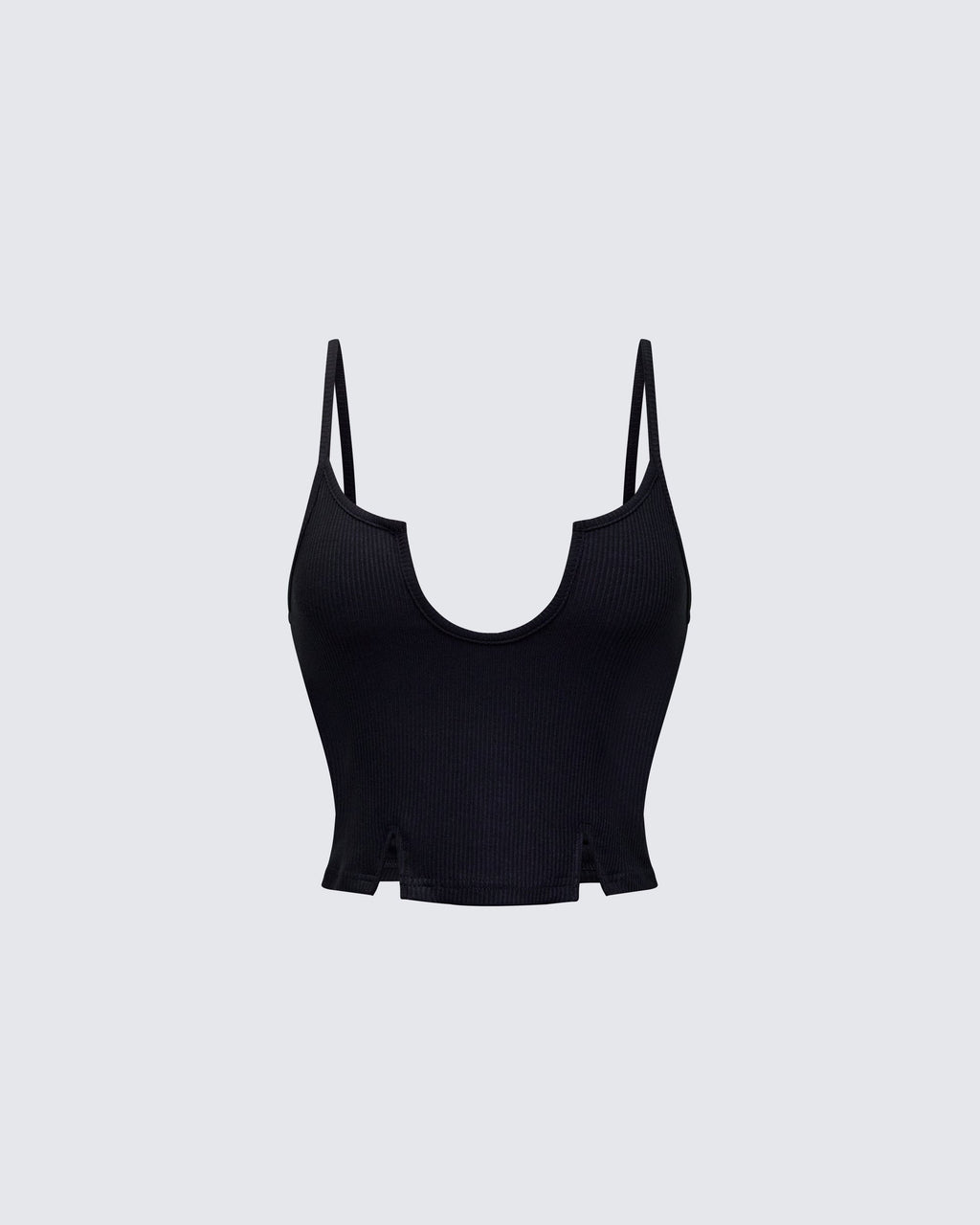 Finesse Keykie Rib U Neck Crop Cami Top