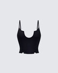 Finesse Keykie Rib U Neck Crop Cami Top