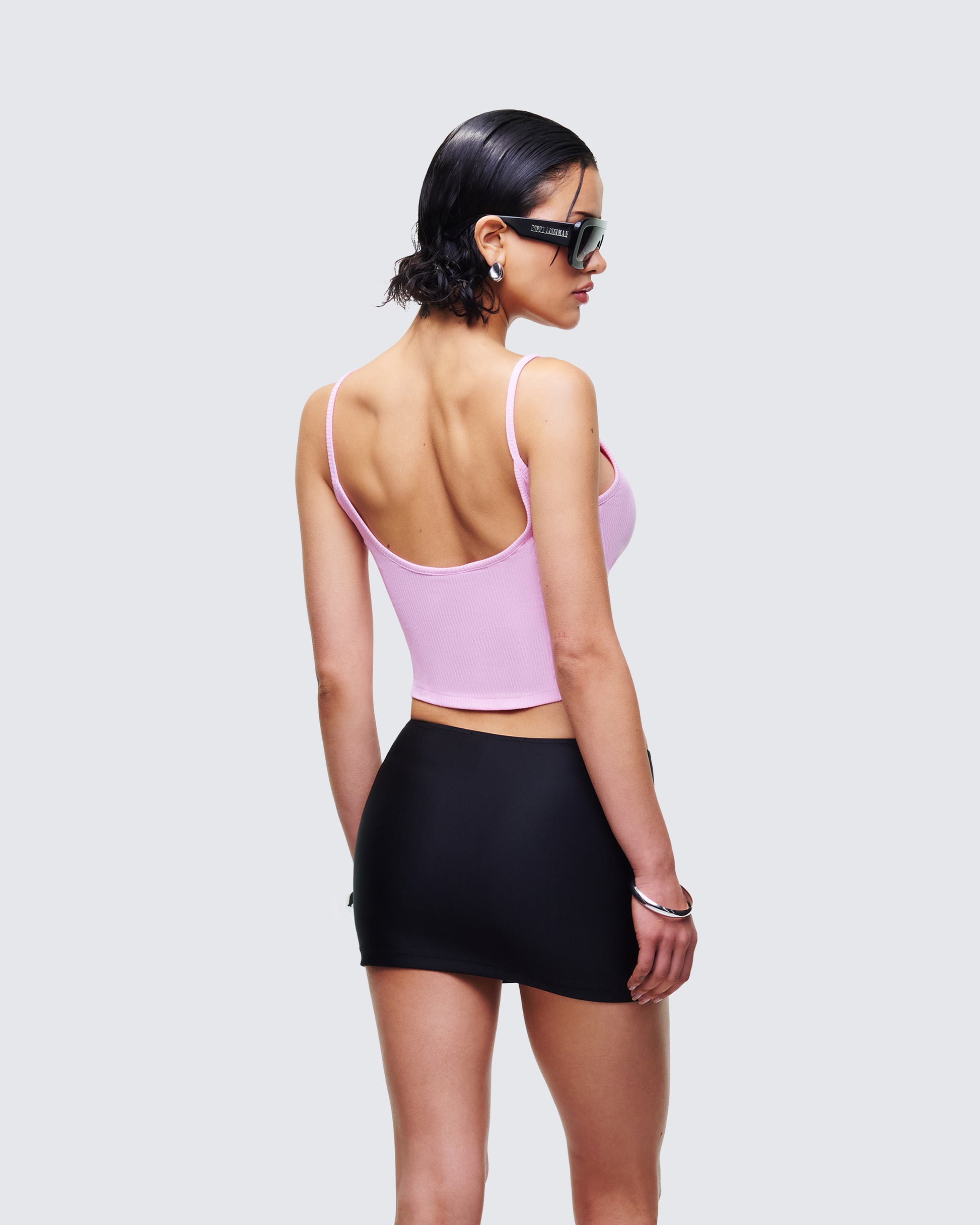 Finesse Keykie Rib U Neck Crop Cami Top