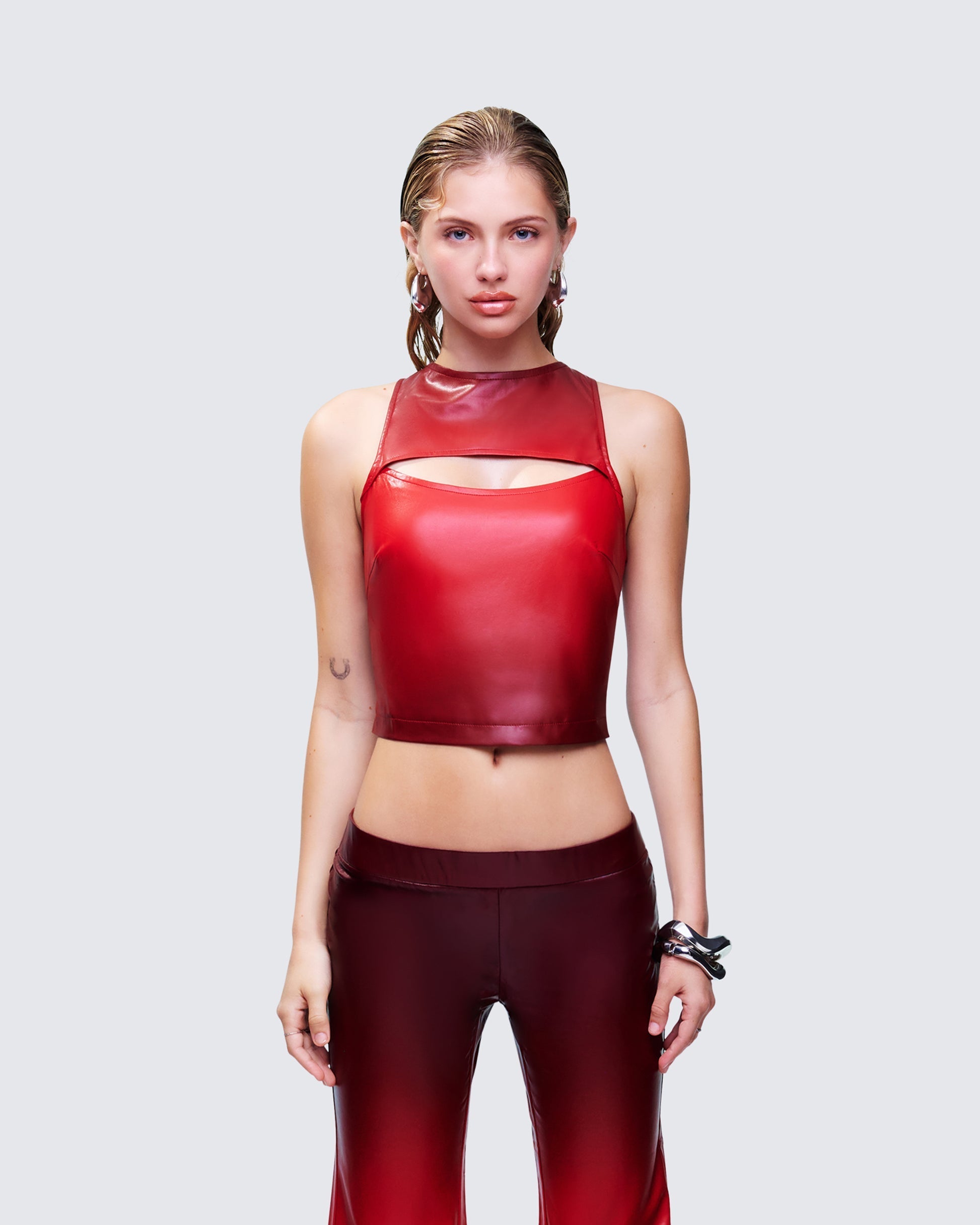 Finesse Kiara Multi Ombre Vegan Leather Top