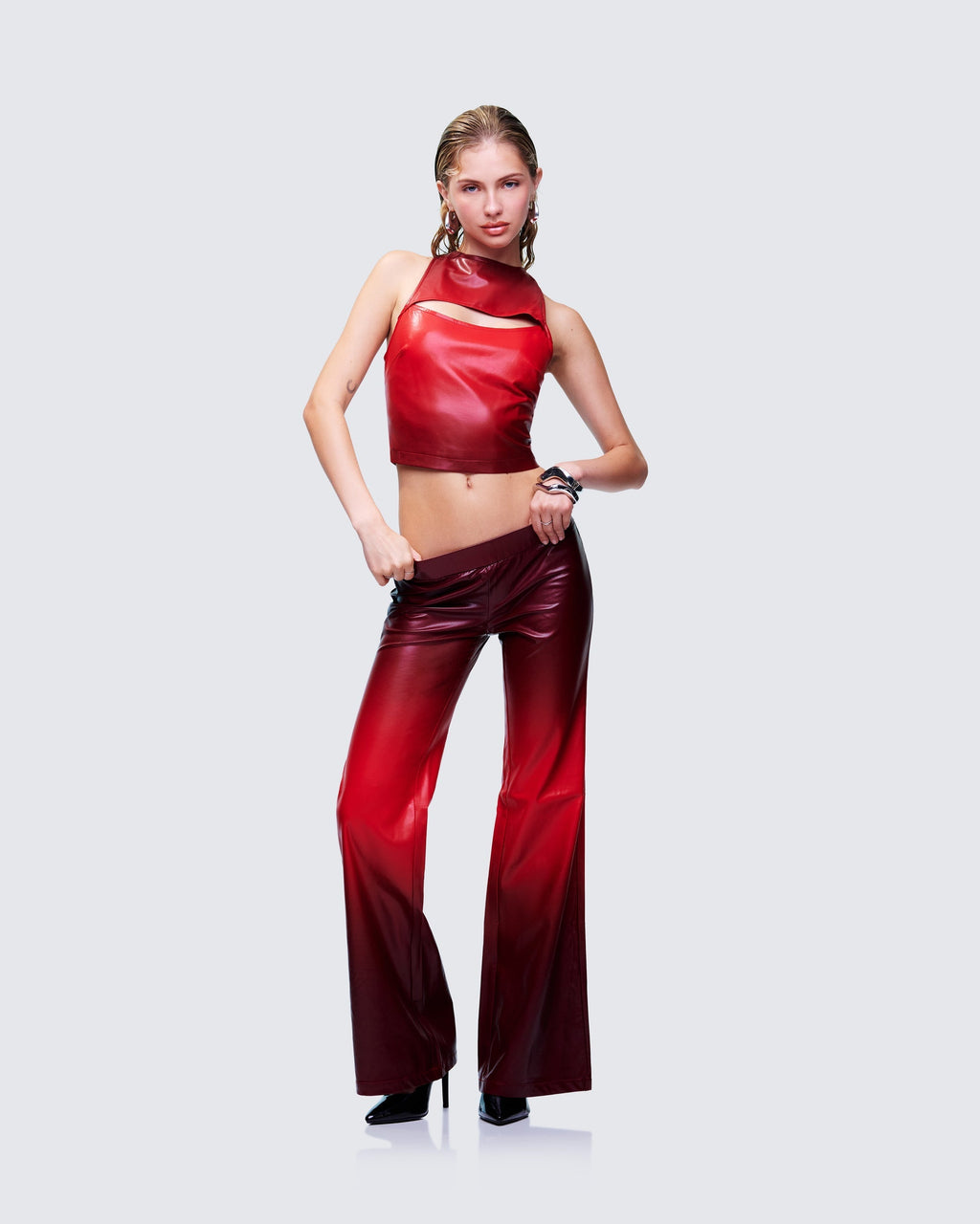 Finesse Kiara Multi Ombre Vegan Leather Top
